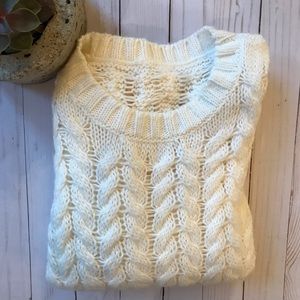 Cream Cable Knit Sweater